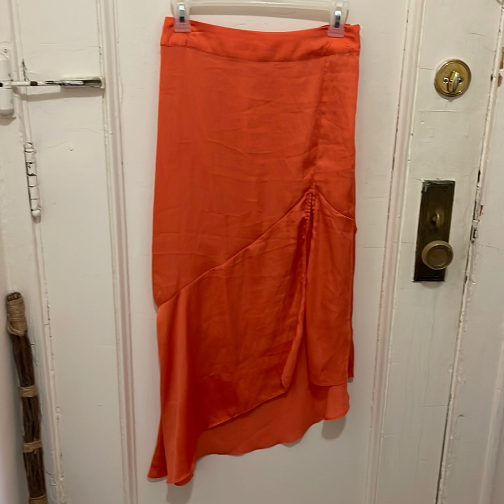 Free People Satin Slit Skirt